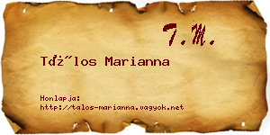 Tálos Marianna névjegykártya